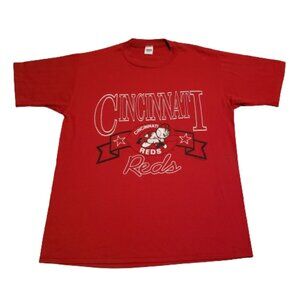 Vintage Wolf Cincinnati Reds T-Shirt Men's XL Red Baseball 1988 80s Retro Sports